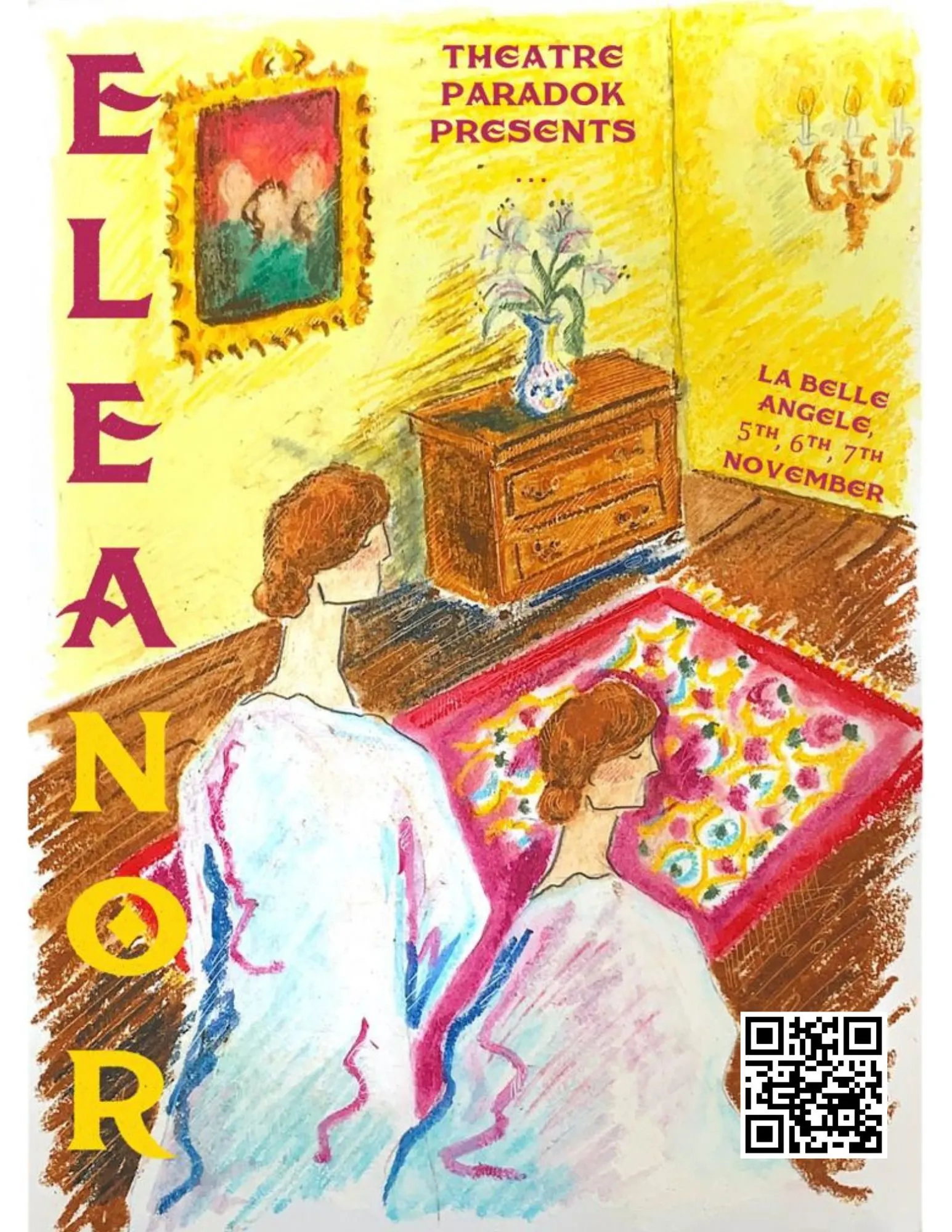Poster for Eleanor that reads Theatre Paradok presents.